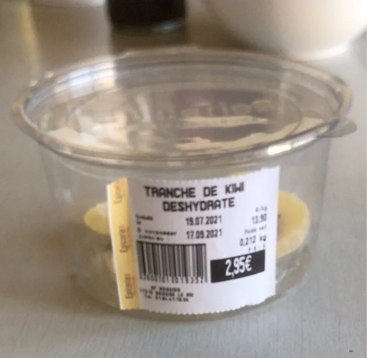 Tranches de kiwi déshydratés