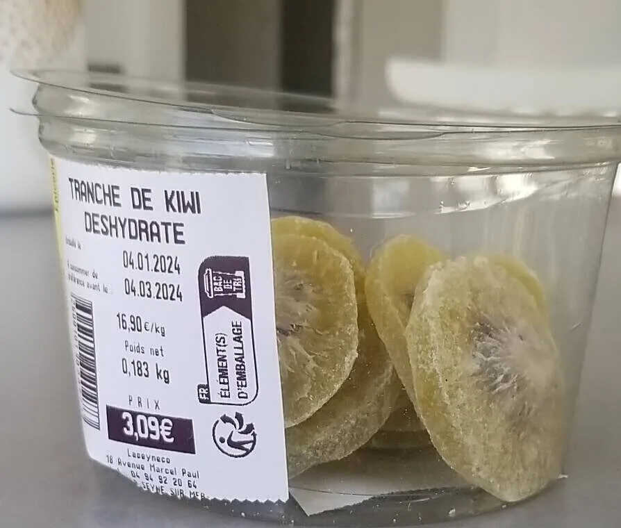 Tranche de kiwis déshydraté