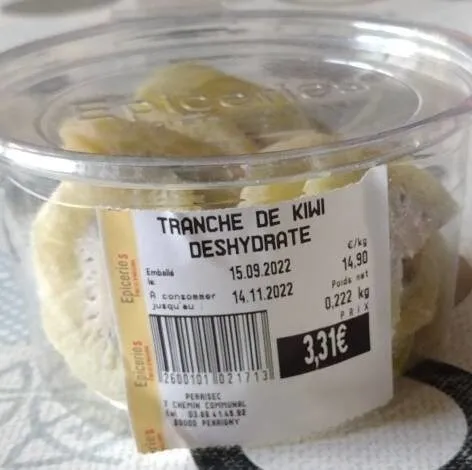 Tranche de kiwi deshydrate