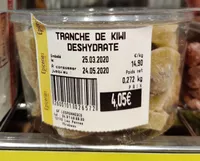 Tranches de kiwi déshydratées