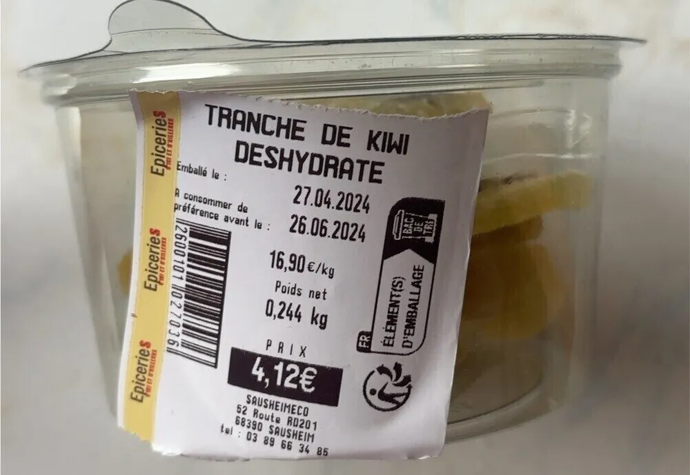 Tranche de kiwi déshydraté