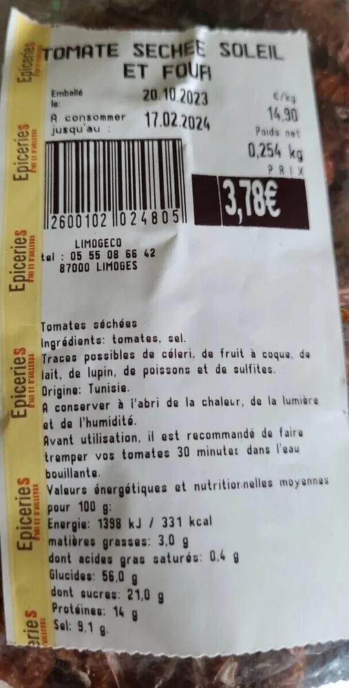 Tomates séchées