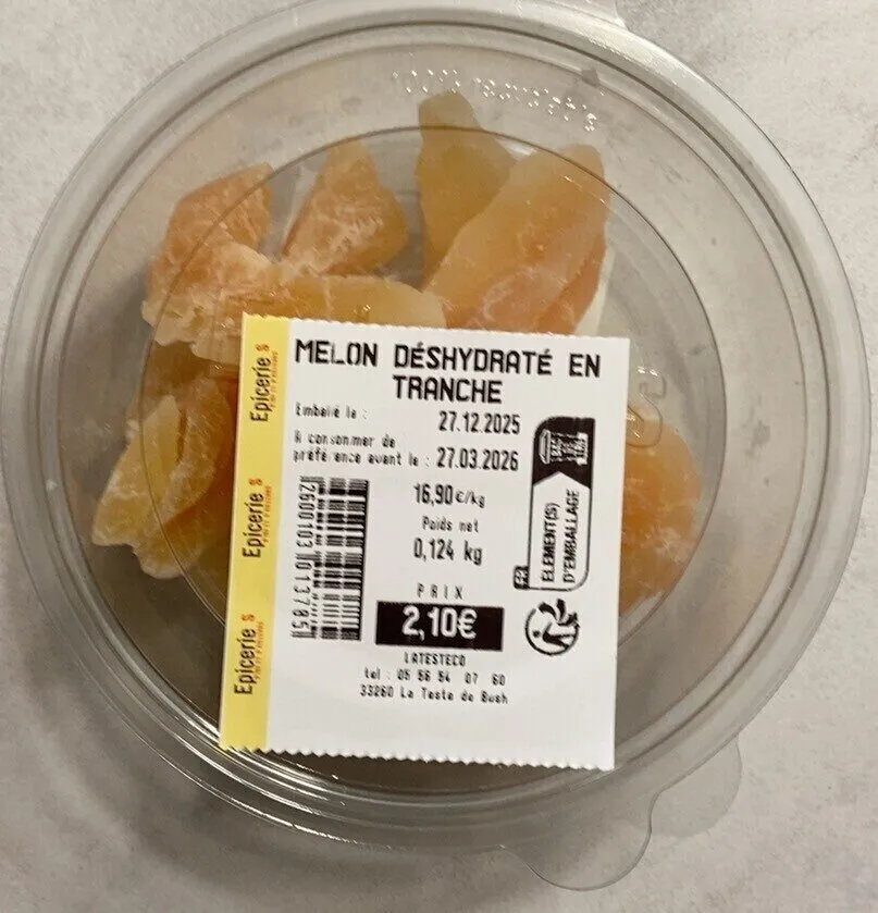 Melon déshydraté en tranches