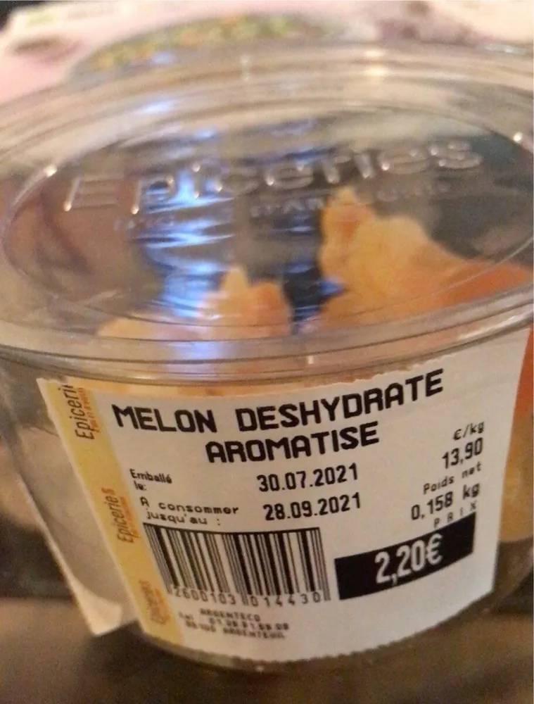 melon deshydraté aromatisé