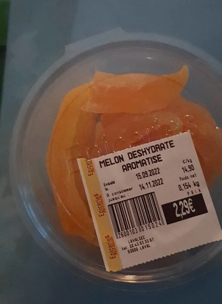 Melon deshydraté atomatisé