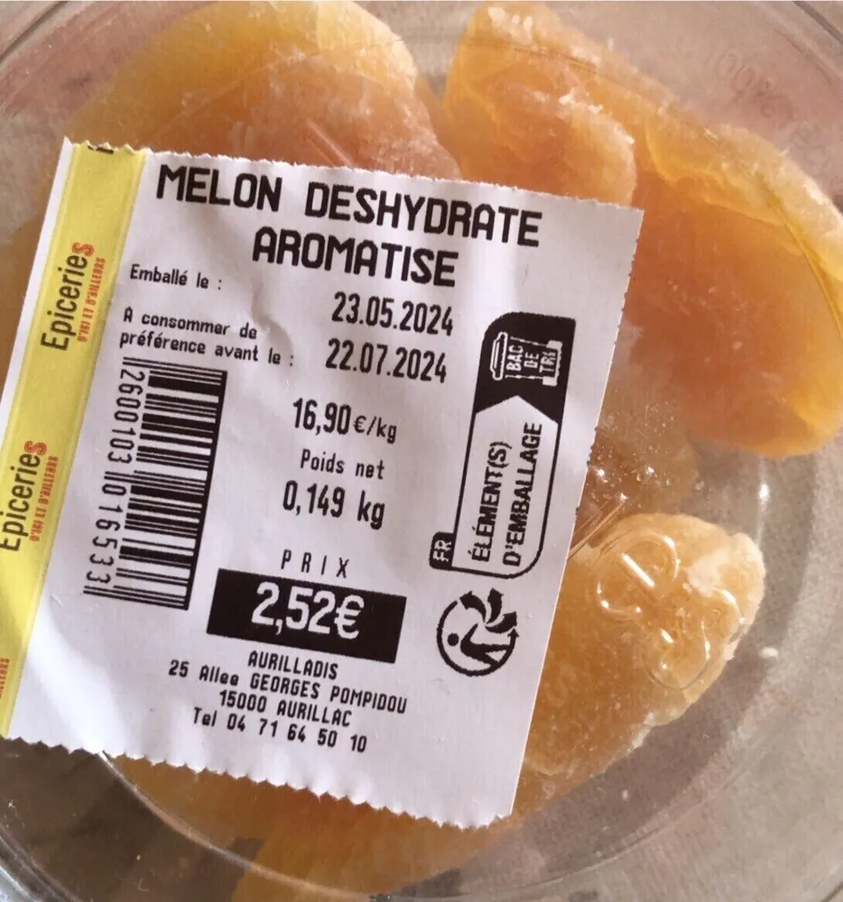 Melon déshydraté