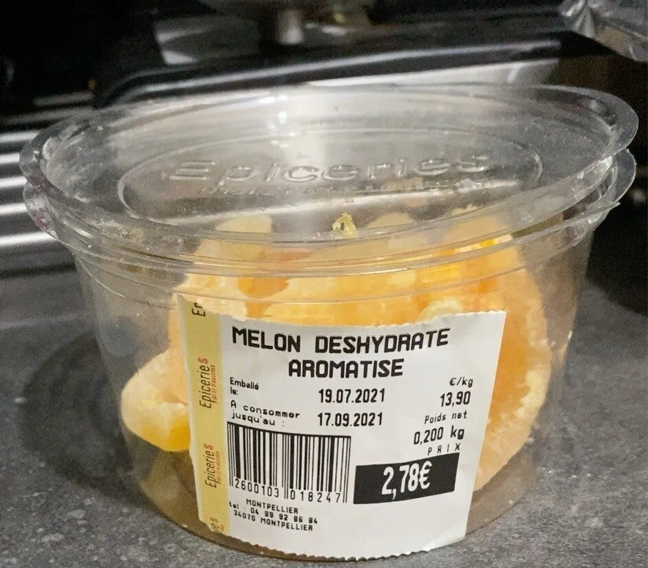 Melon deshydrate aromatise