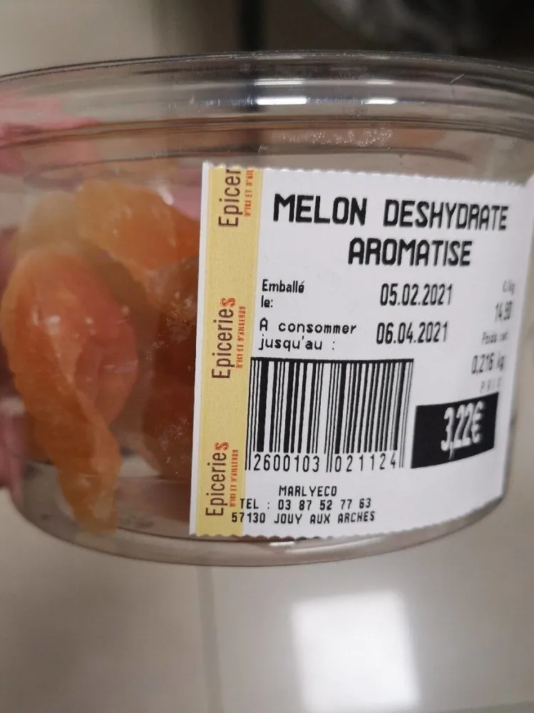 Melon déshydratée