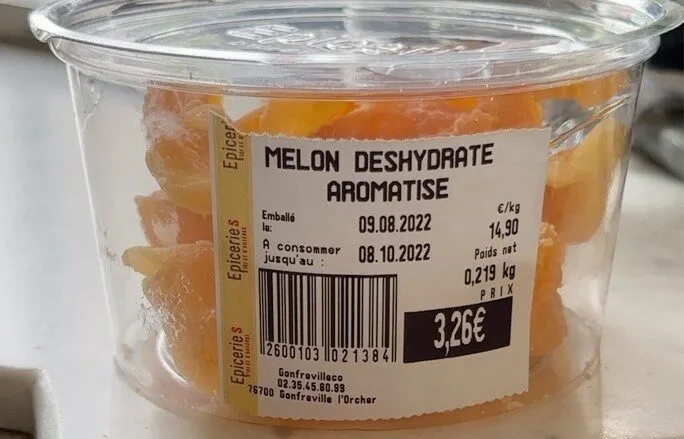 Melon deshydrate aromatise
