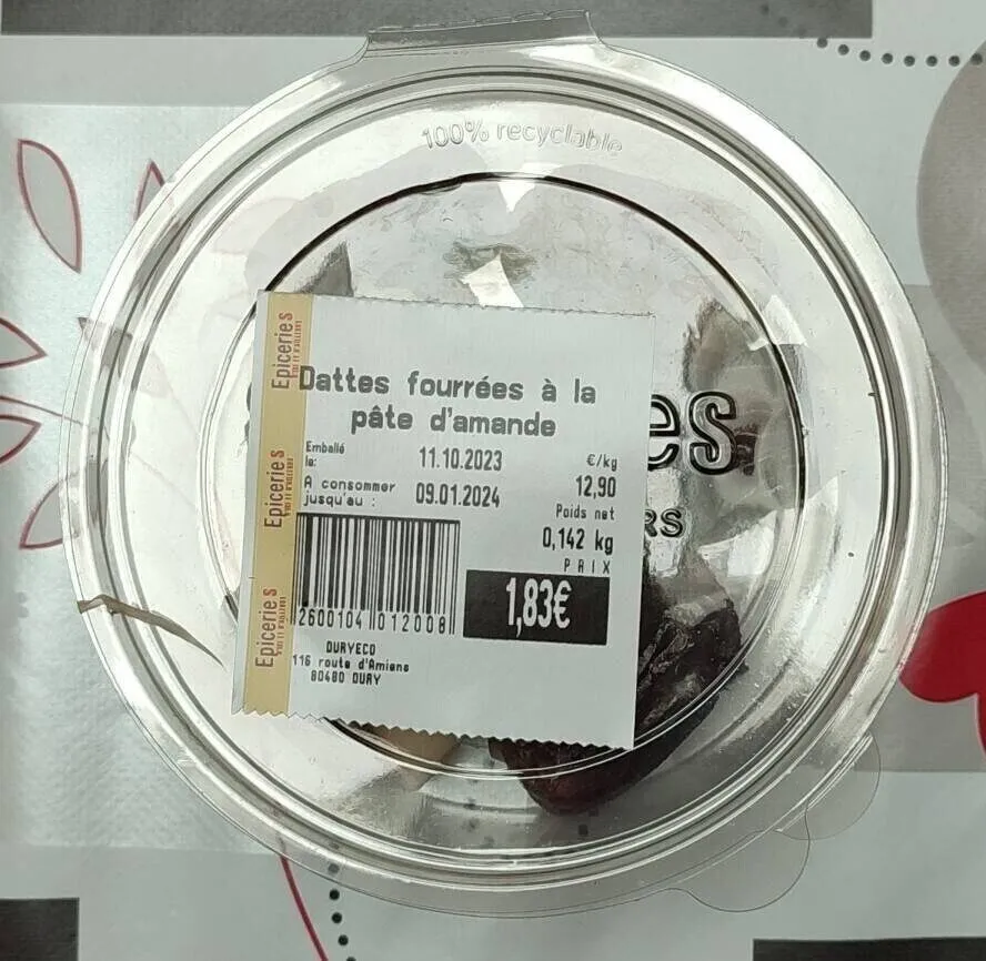 Dattes fourrées à la pâte d'amande