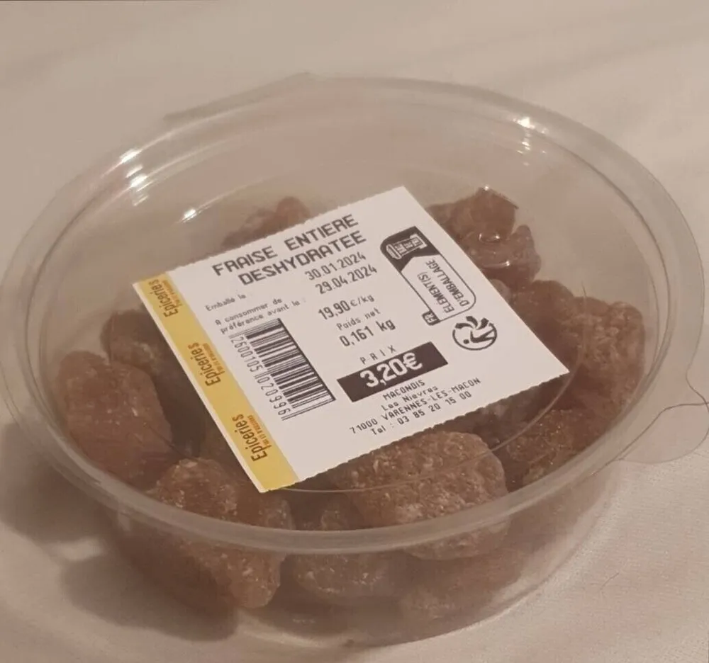 Fraise entière déshydratée