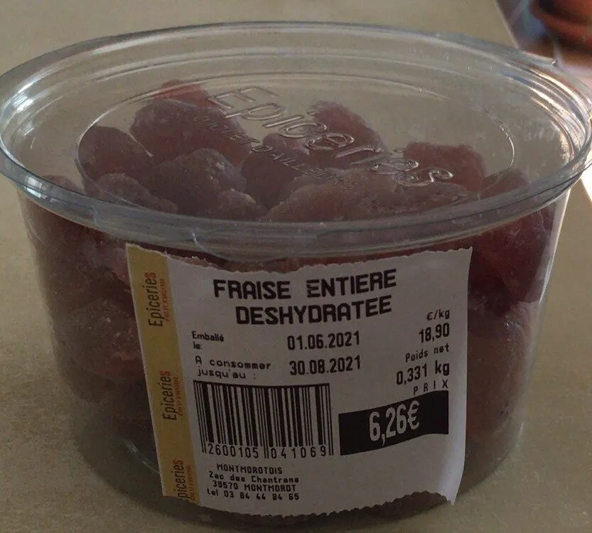 Fraise entiere deshydratée