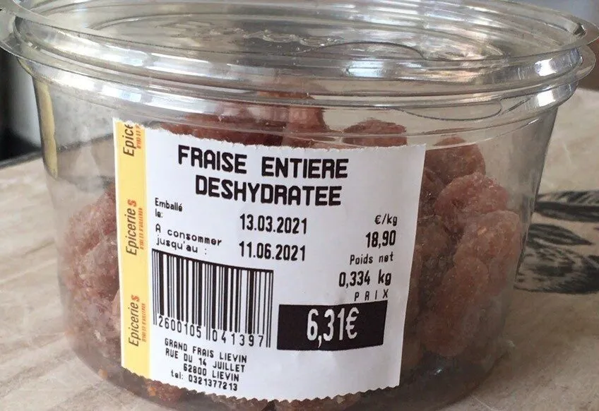 Fraise deshydratee