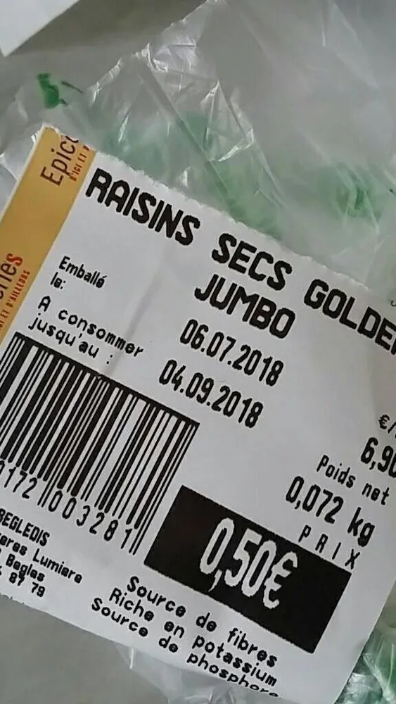 Raisin secs golden jumbo