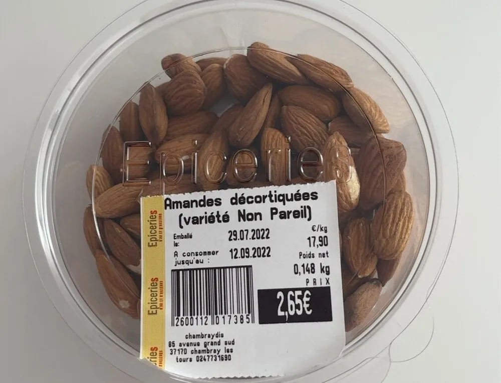 Amandes décortiquées