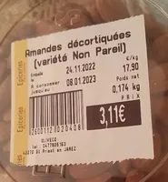 Amandes décortiquer variété non pareil