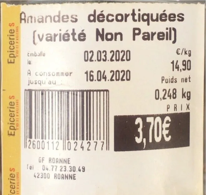 Amandes décortiquées