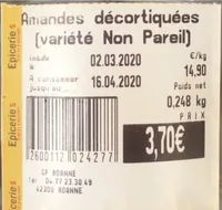 Amandes décortiquées