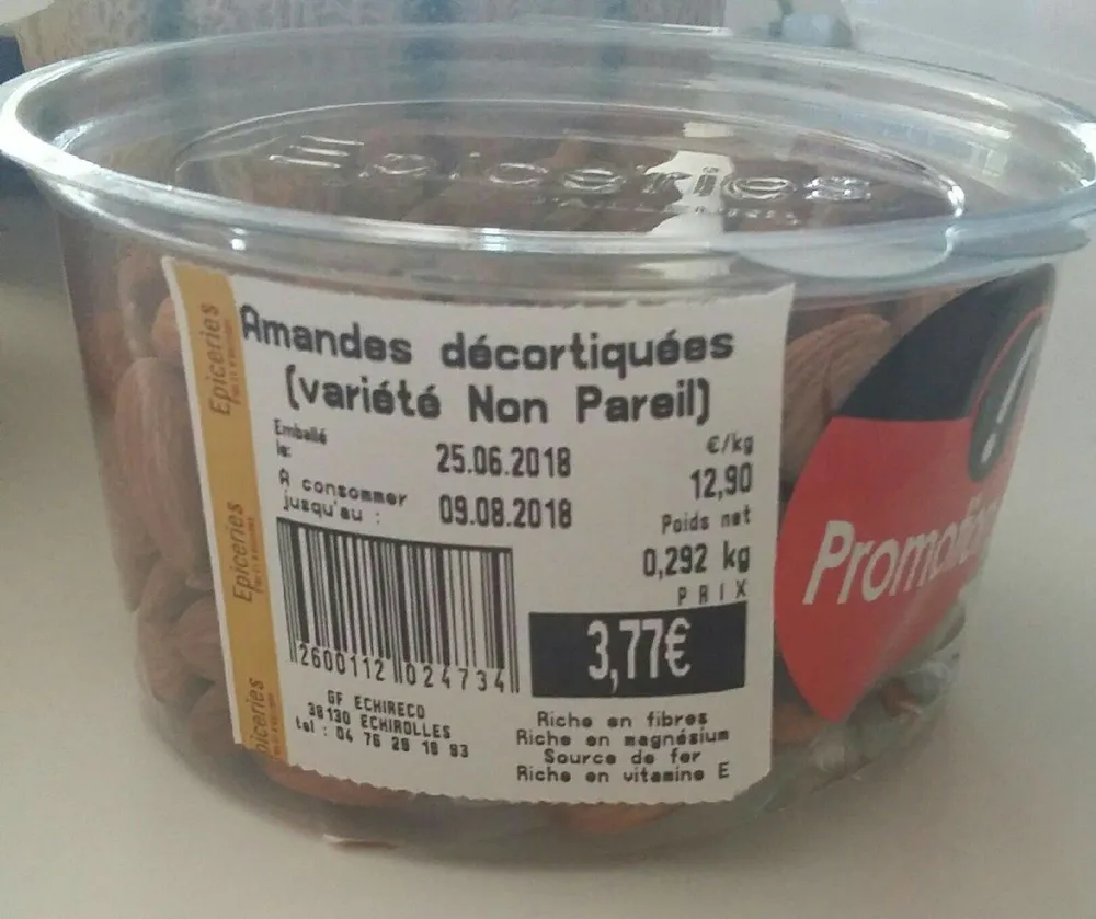 Amandes décortiquées (variété Non Pareil)