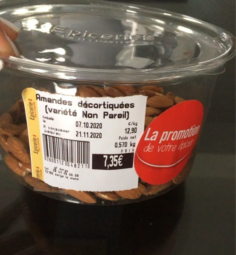 amandes decortiquées