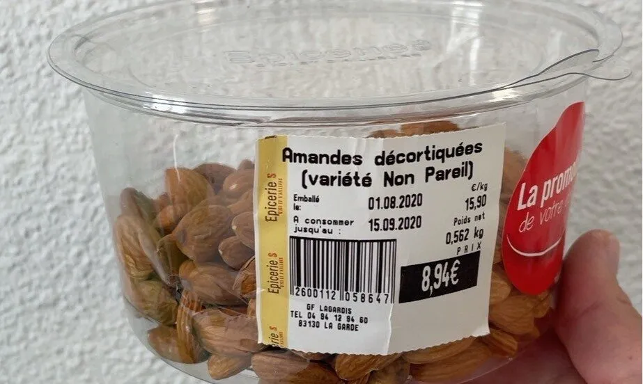 Amandes décortiquées (variete non pareil)