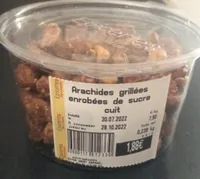 Arachides grillées enrobées de sucre cuit