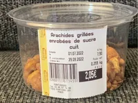 arachides grillées enrobées de sucre cuit