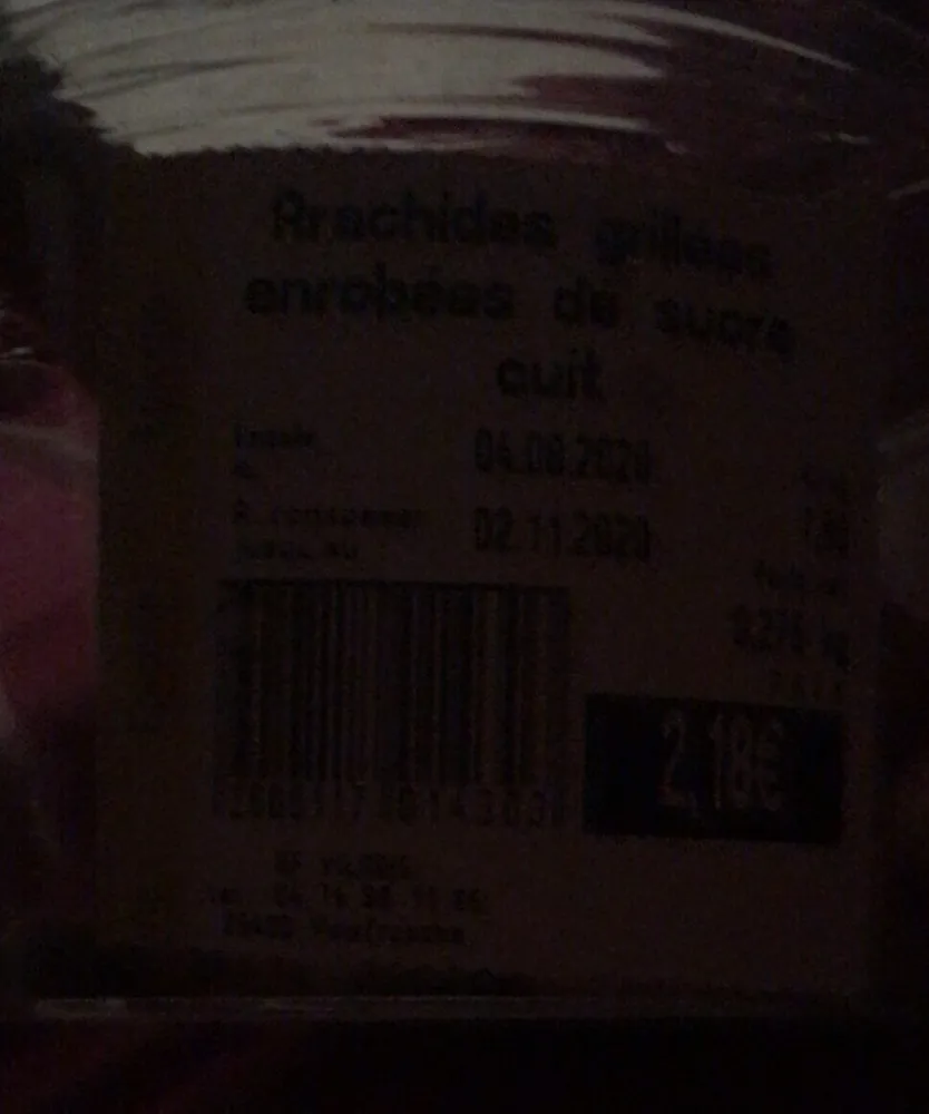 Arachides grillees enrobees de sucre cuit