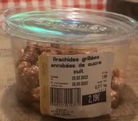 Arachides grillées enrobées de sucre cuit