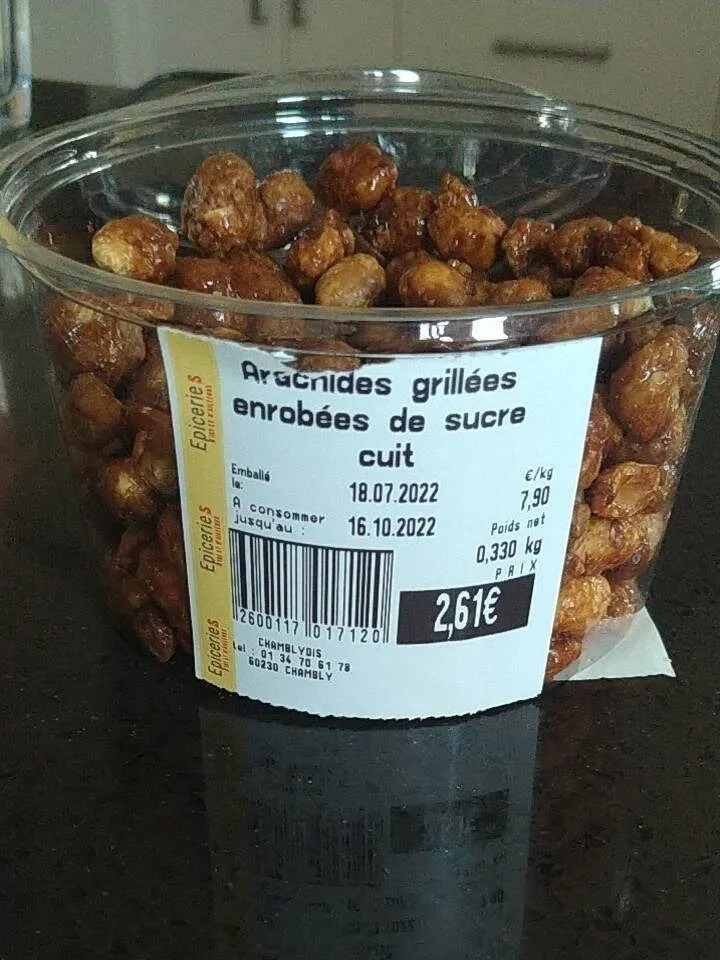 Arachnides grillées enrobé de sucre cuit