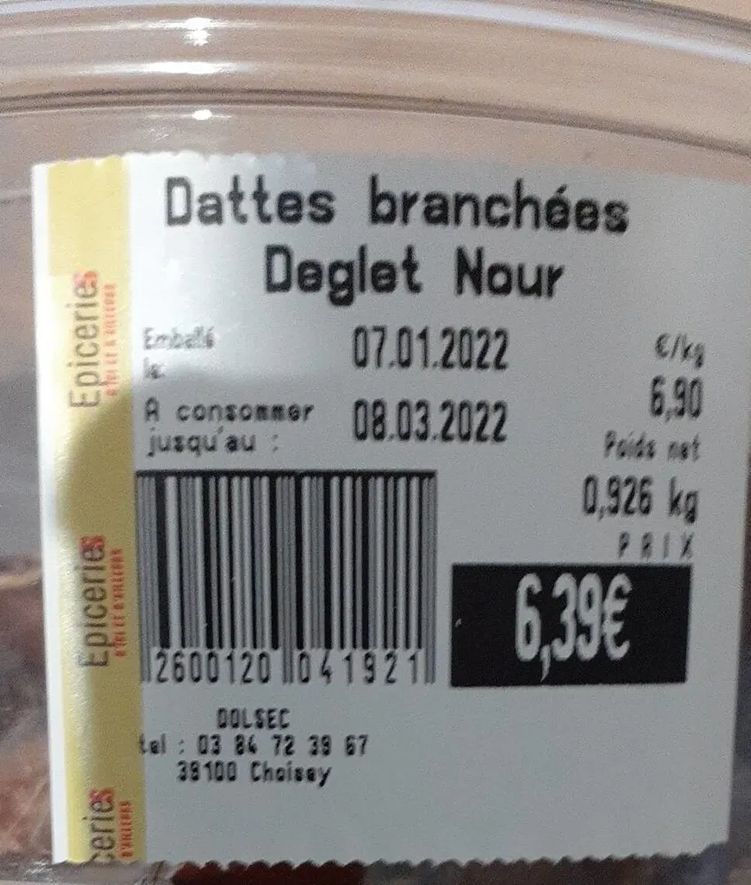 Dattes branchees