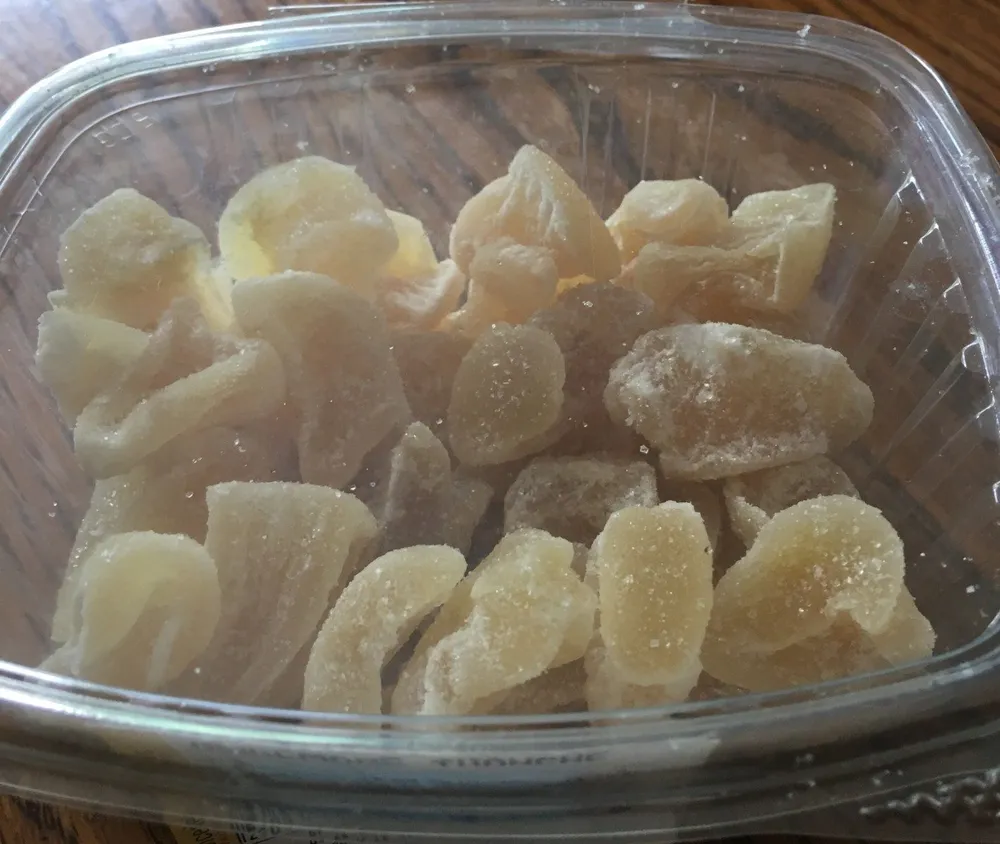 Gingembre confit en tranche