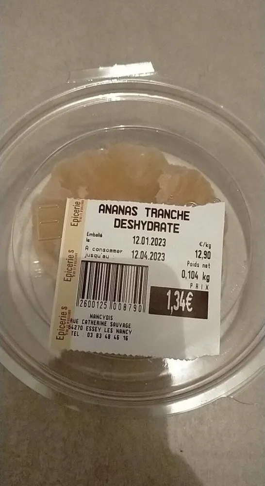 Ananas tranche déshydraté