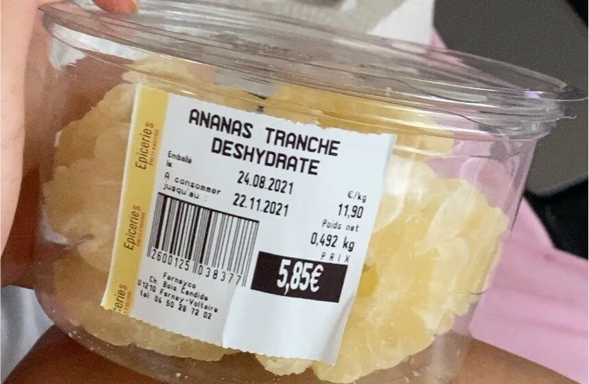 Ananas tranche deshydratée