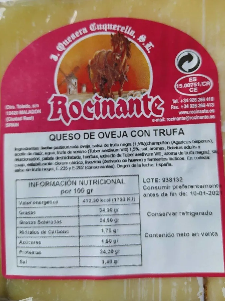Queso de oveja con trufa