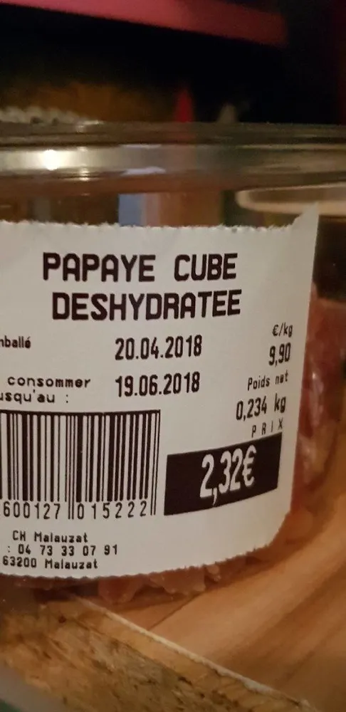 Papaye déshydratée