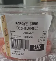 Papaye cube déshydratée