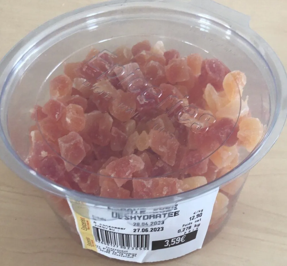 Papaye cube déshydratée