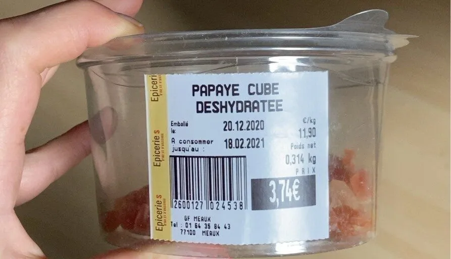 Papaye déshydratée