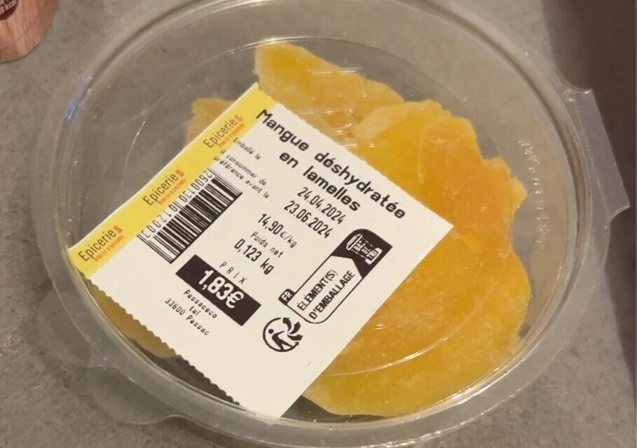 Mangue déshydratée en lamelles