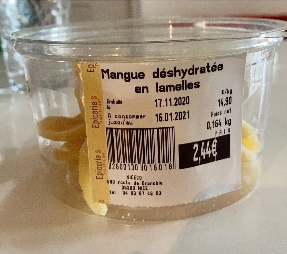 Mangue déshydratée