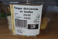Mangue déshydratée en lamelles