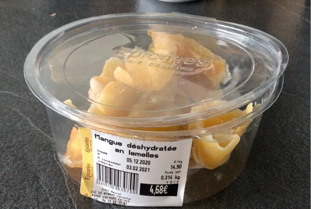 Mangue déshydratée en lamelle