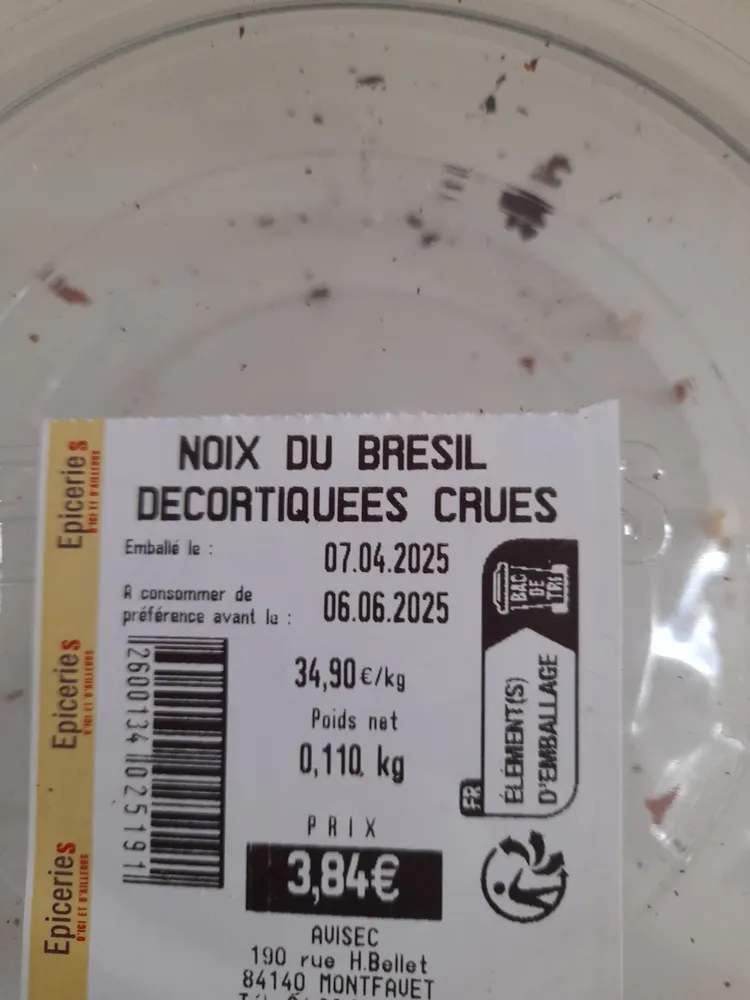 Noix du Brésil décortiquées crues