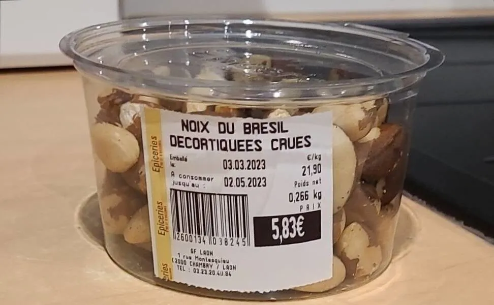 Noix du bresil decortiquées crues