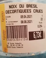 Noix du Brésil décortiquées crues