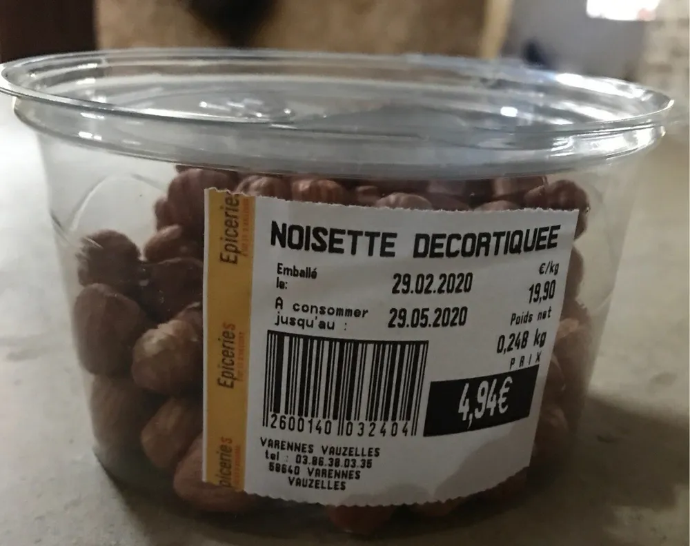 Noisette decortiquée