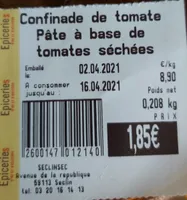 Confinade de tomates Pâte à base de tomates sechees