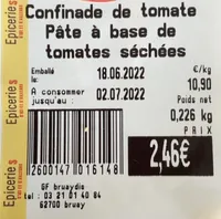 Confinade de tomate à base de tomates séchées