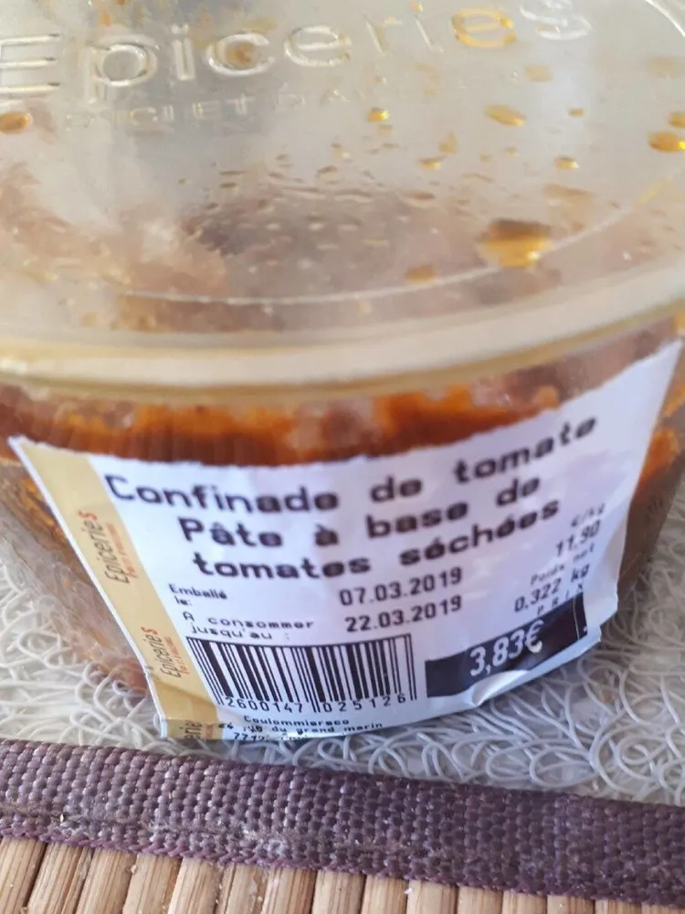 Confinade de tomate à base de tomates séchées